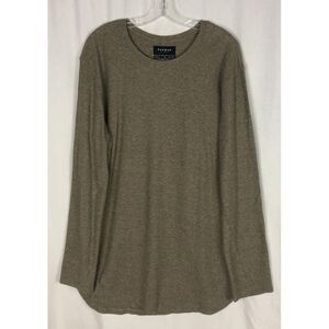 Pacsun Mens Pullover Sweater XL‎ Brown Crew Long Sleeve Longer Fit Cotton